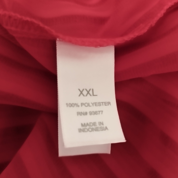 Bisou Bisou Red Sheer Blouse / Size 2X - Picture 6 of 8